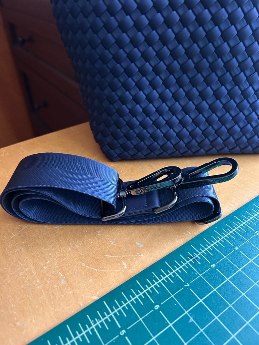 Neghedi St Barths Small Tote in Ink Blue - Picture 2 of 14